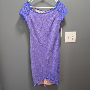 Bisou Bisou Blue Lace Midi Dress